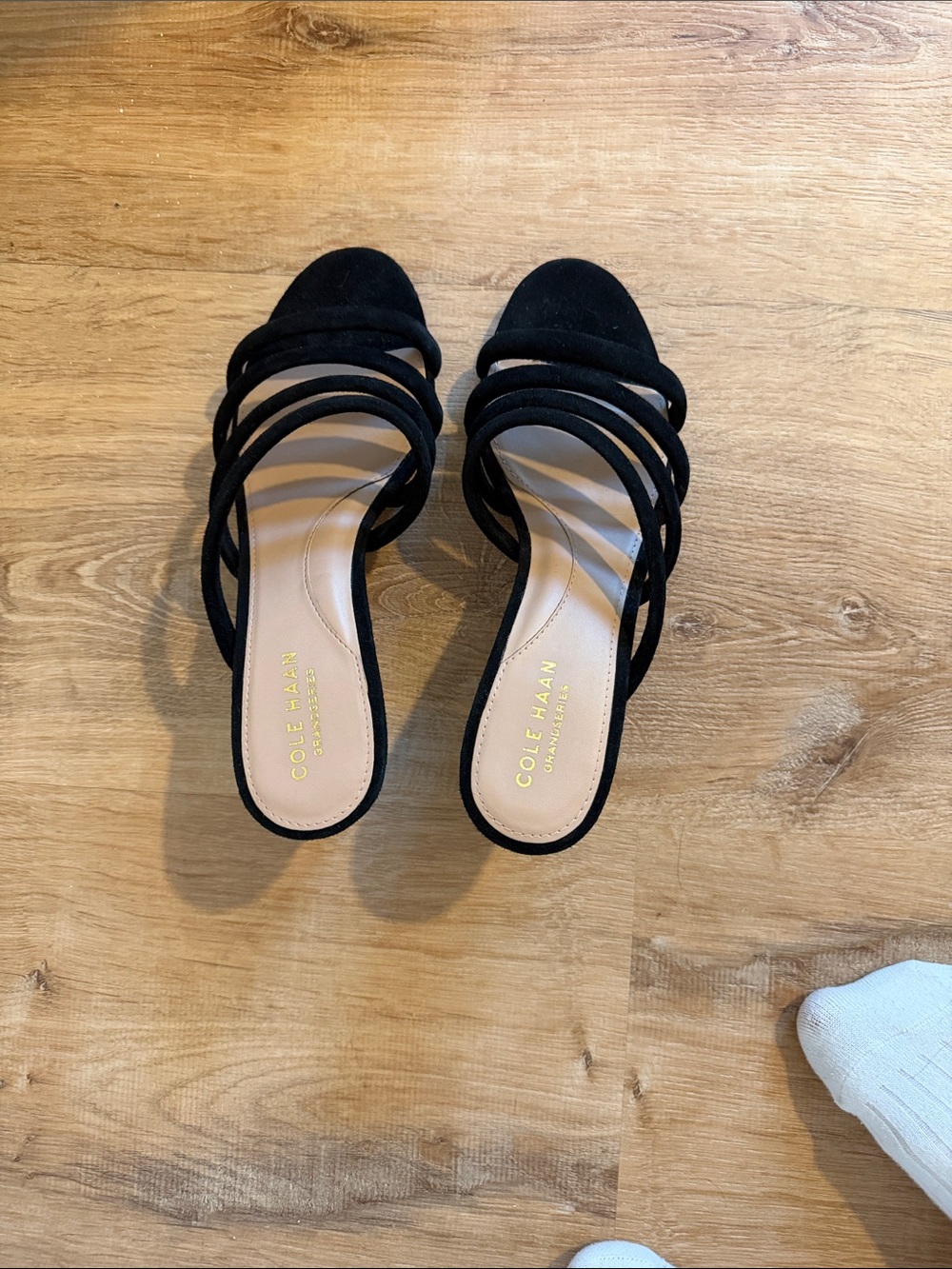 Cole Haan Black Multi-Strap Mule Heels